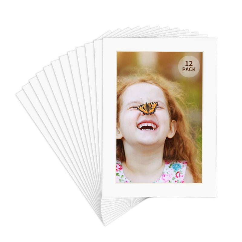 ZBEIVAN 5x7 White Picture Mats with Core Bevel Cut Frame Mattes for 4x6 Pictures- Pack of 12 - Image 3